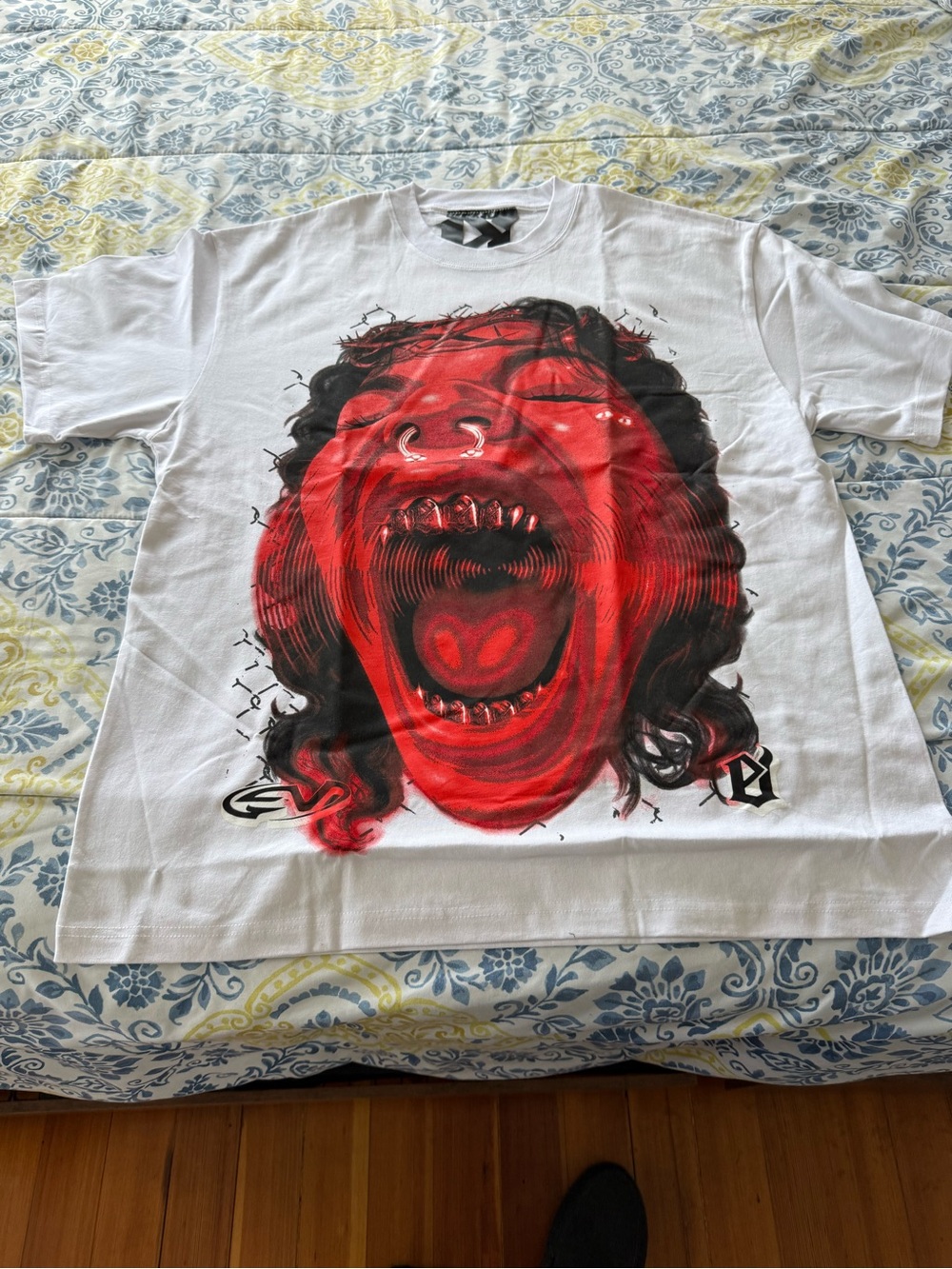 Evil Vice Men’s Black Short-Sleeve Tee with Red Scream Graphic